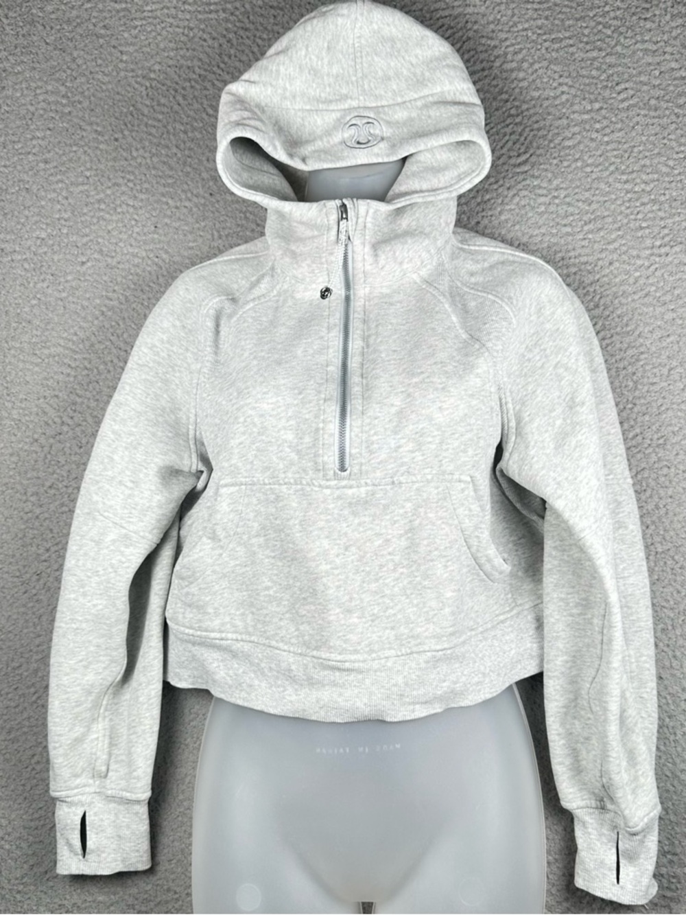 Lululemon Scuba Oversized Half Zip Hoodie Womens XS/S Gray Sweatshirt Athleisure